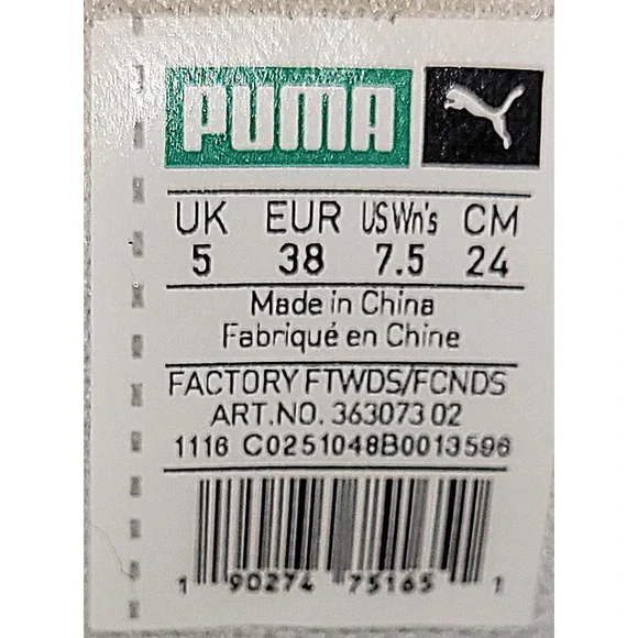 PUMA Basket Heart Patent White Woman's Sneakers Satin Ribbon Laces‎ Size 7.5 US - Picture 6 of 16